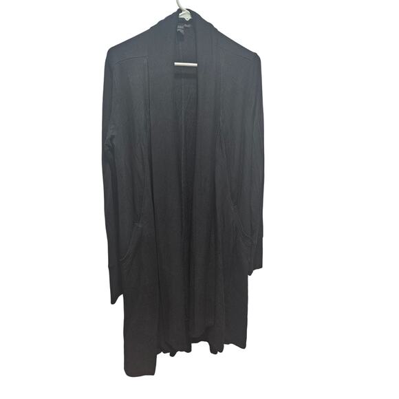 Athleta Pranayama Wrap Black Longline Open Front Cardigan Womens Small - Picture 1 of 9